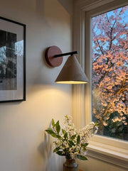 Travertine Wall Sconce - Natural Stone Sconce with Tapered Shade